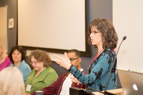 photo of a speaker presenting